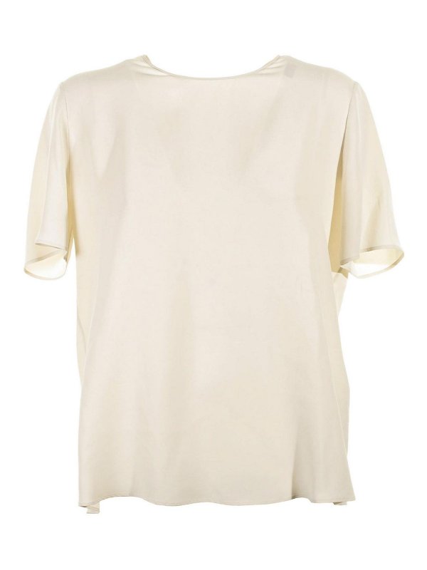 ELEVENTY WOMEN'S OFF WHITE RELAXED SHORT SLEEVE SHIRT