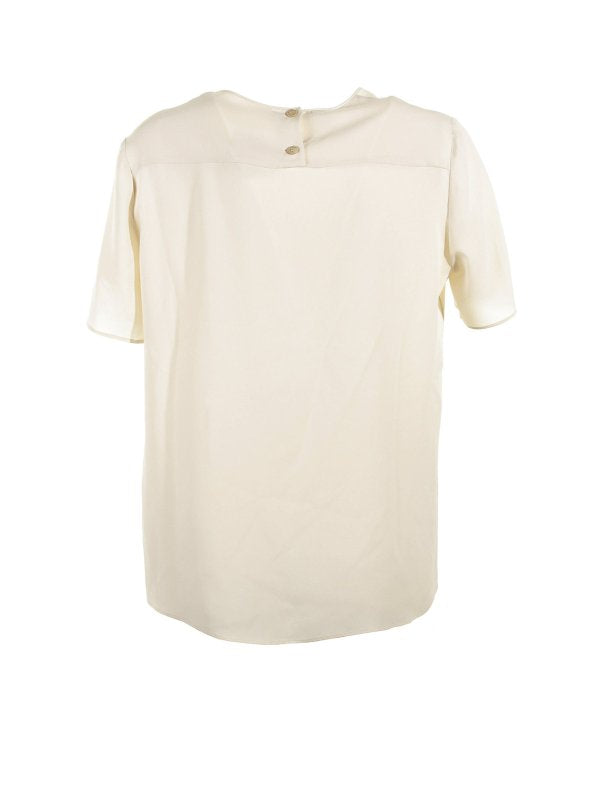 ELEVENTY WOMEN'S OFF WHITE RELAXED SHORT SLEEVE SHIRT