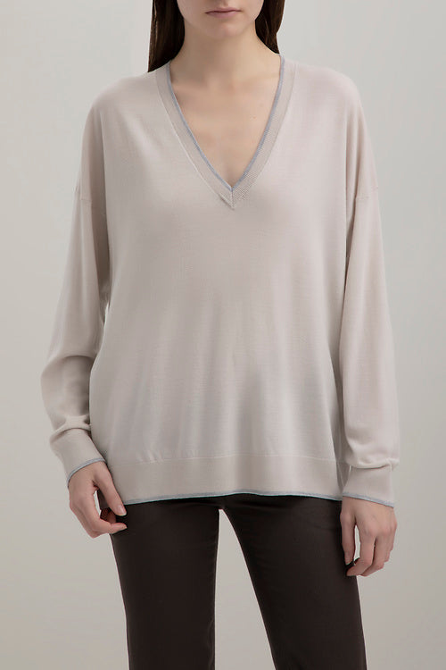 ELEVENTY WOMEN'S LIGHT BEIGE RELAXED SWEATER