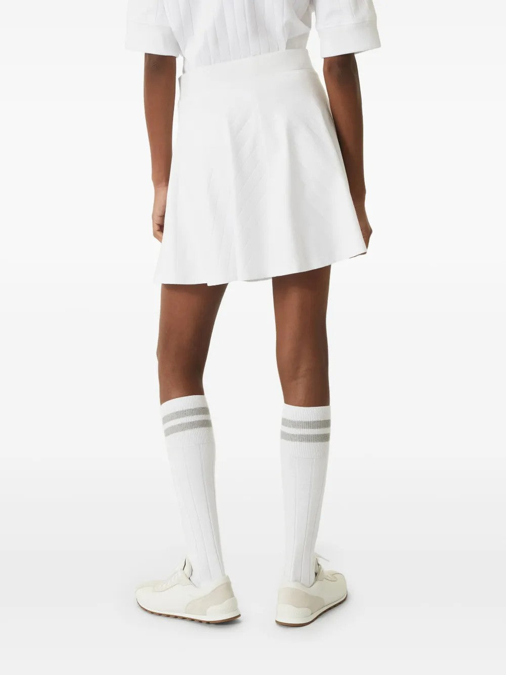 BRUNELLO CUCINELLI WOMEN'S WHITE FLARED COTTON SKIRT
