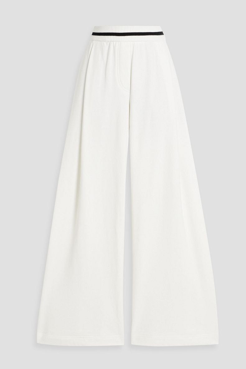BRUNELLO CUCINELLI WOMEN'S OFF WHITE WIDE LEG TROUSERS
