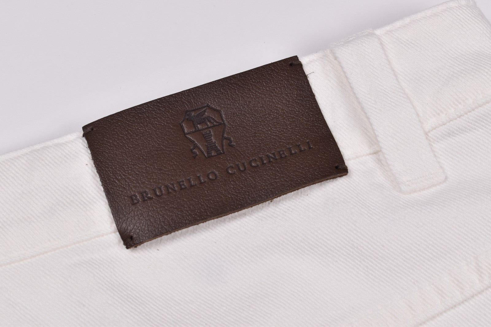 BRUNELLO CUCINELLI WOMEN'S OFF WHITE STRAIGHT COTTON TROUSERS