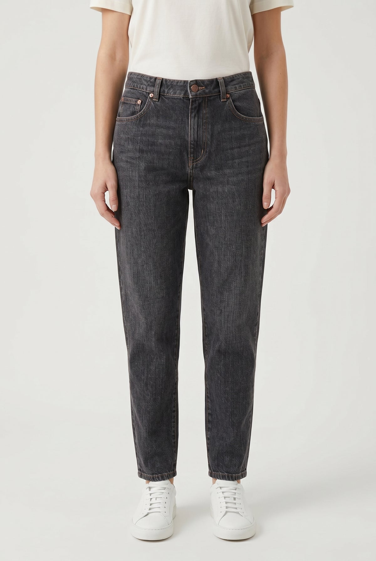 BRUNELLO CUCINELLI WOMEN'S DARK GREY TAPERED TROUSERS
