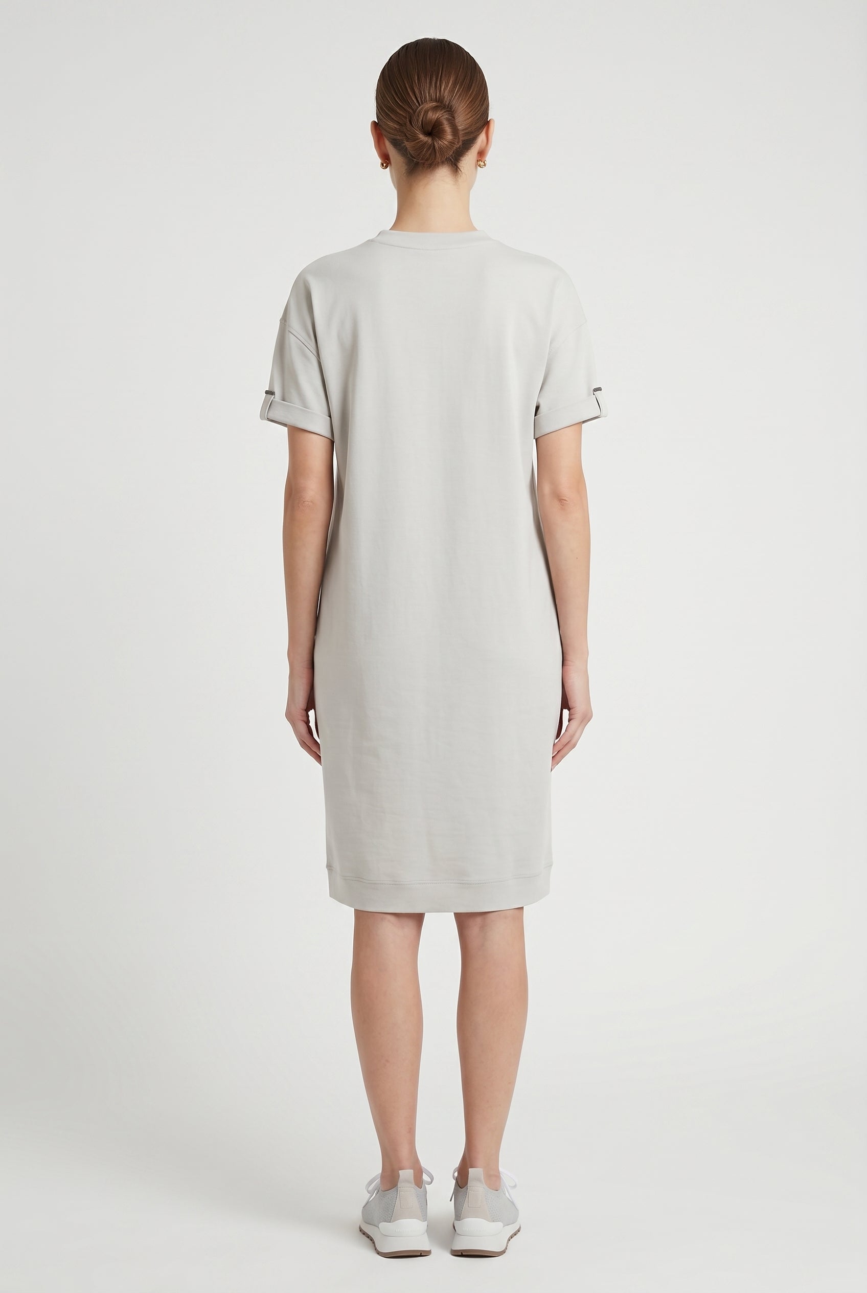 BRUNELLO CUCINELLI WOMEN'S LIGHT GREY RELAXED DRESS