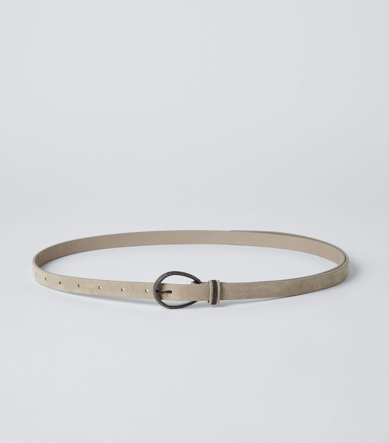 BRUNELLO CUCINELLI WOMEN'S LIGHT BEIGE LEATHER BELT
