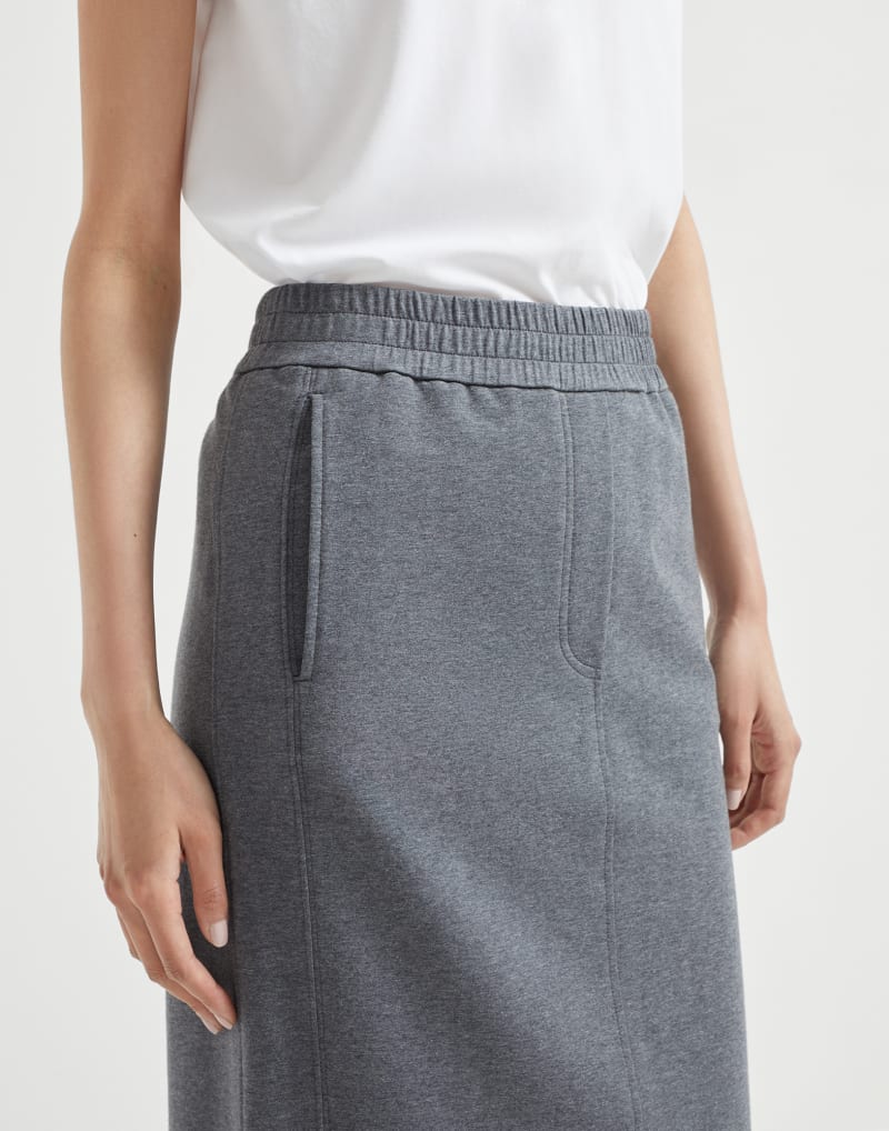 BRUNELLO CUCINELLI WOMEN'S GREY MIDI STRAIGHT SKIRT