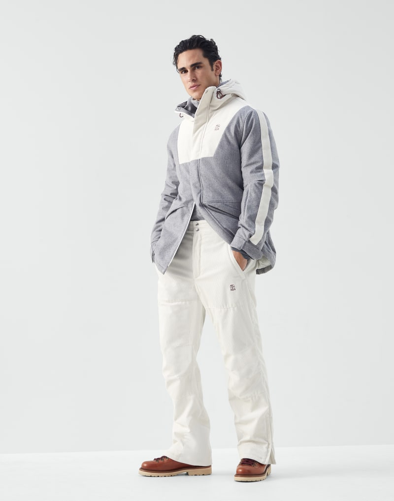 BRUNELLO CUCINELLI MEN'S OFF WHITE RELAXED COTTON TROUSERS