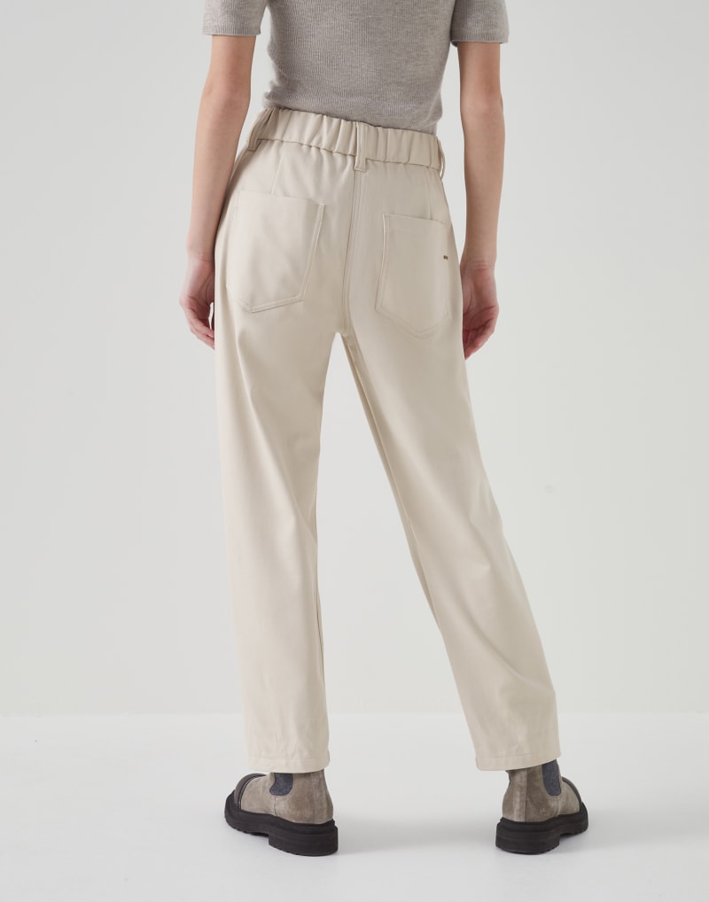 BRUNELLO CUCINELLI WOMEN'S LIGHT BEIGE RELAXED TROUSERS