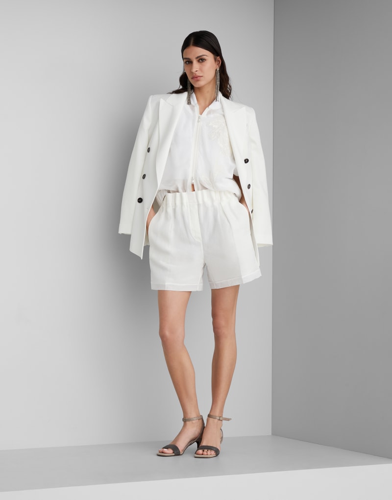 BRUNELLO CUCINELLI WOMEN'S WHITE RELAXED COTTON SHORTS