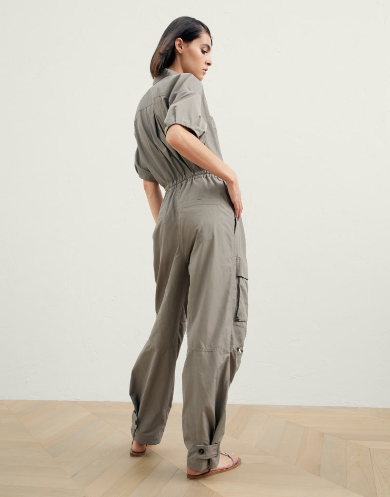 BRUNELLO CUCINELLI WOMEN'S LIGHT GREY RELAXED JUMPSUIT