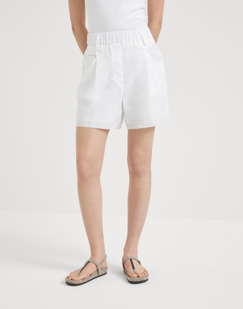 BRUNELLO CUCINELLI WOMEN'S WHITE RELAXED SHORTS
