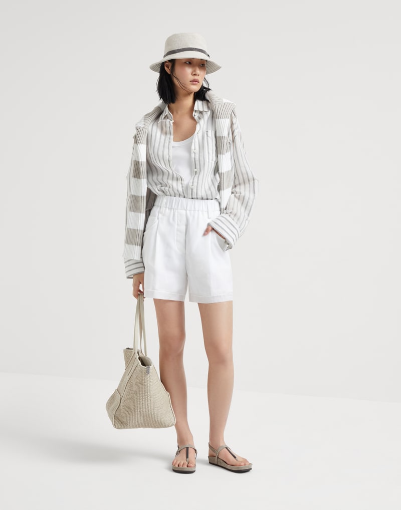 BRUNELLO CUCINELLI WOMEN'S WHITE RELAXED SHORTS