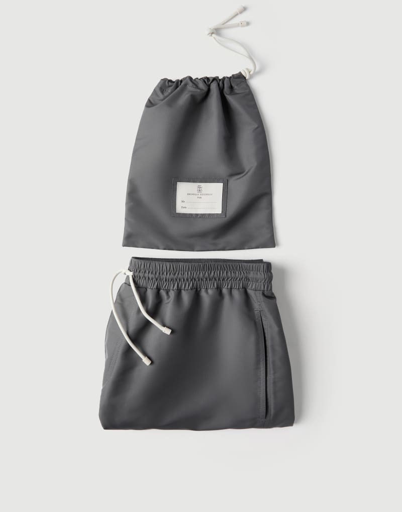 BRUNELLO CUCINELLI MEN'S DARK GREY SWIM SHORTS