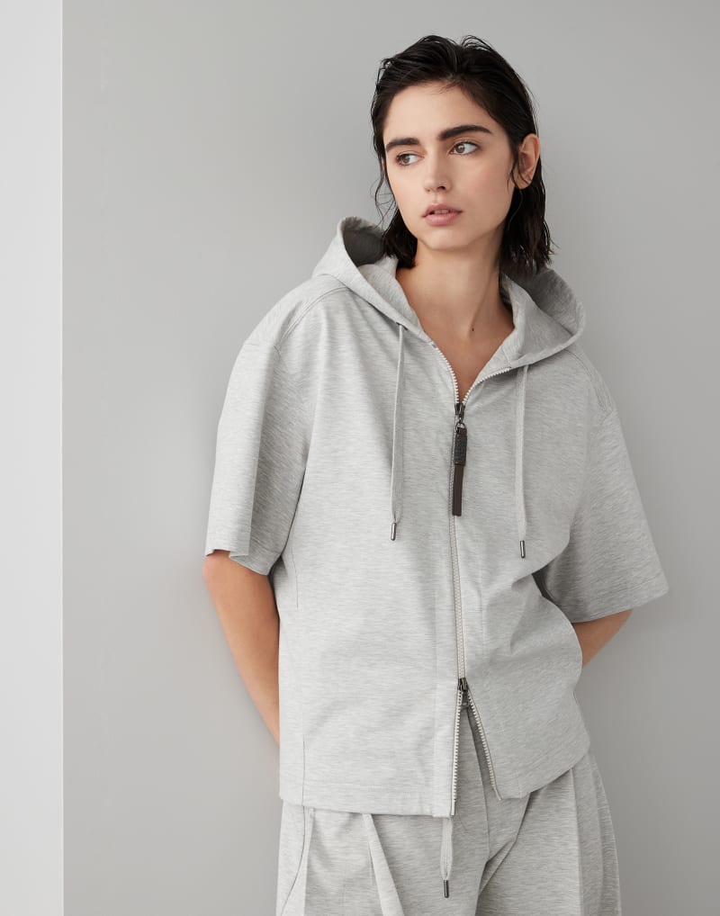 BRUNELLO CUCINELLI WOMEN'S LIGHT GREY RELAXED HOODIE