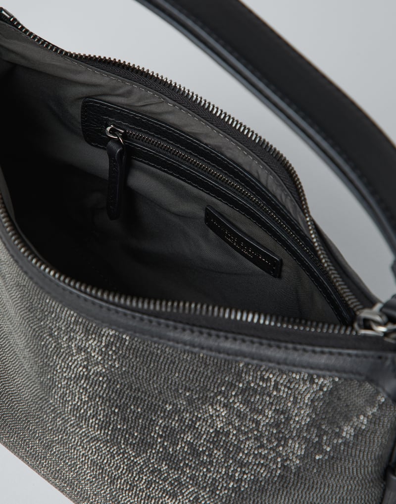 BRUNELLO CUCINELLI WOMEN'S BLACK TEXTURED SHOULDER BAG
