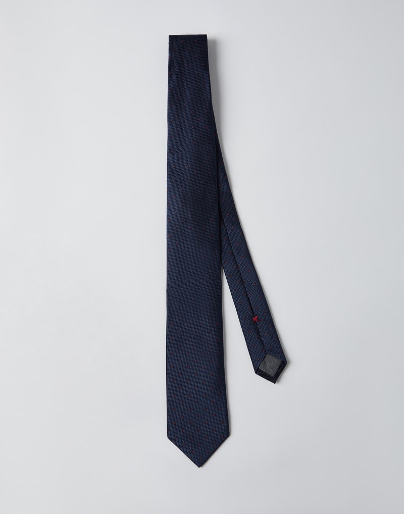 BRUNELLO CUCINELLI MEN'S NAVY PATTERNED NECKTIE