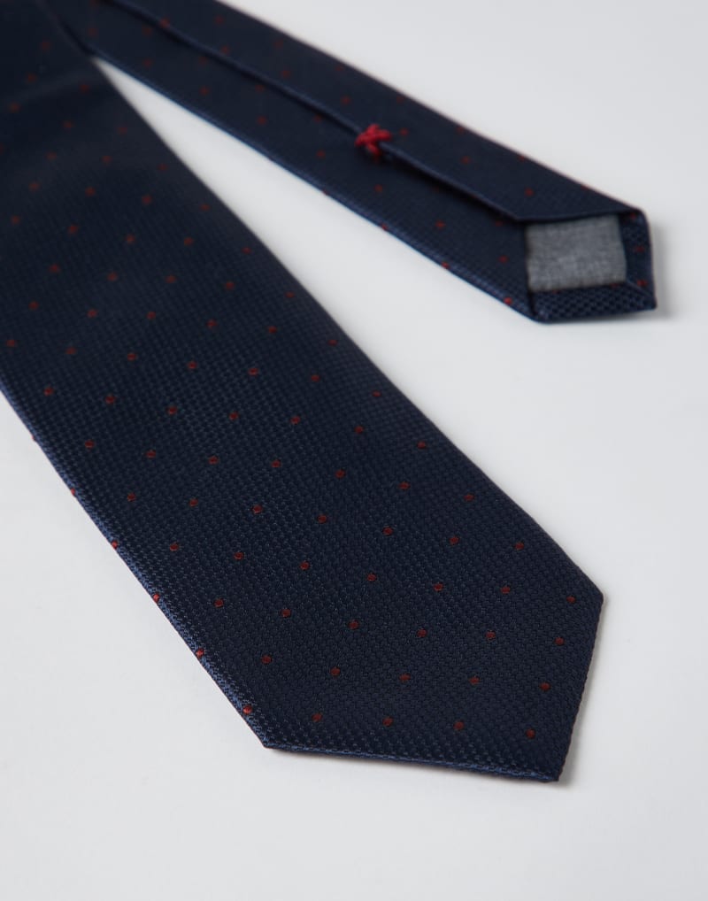 BRUNELLO CUCINELLI MEN'S NAVY PATTERNED NECKTIE