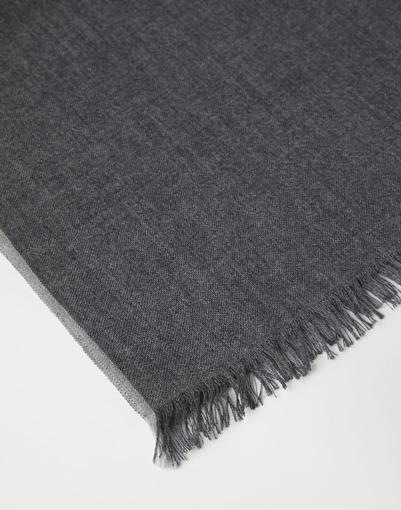 BRUNELLO CUCINELLI MEN'S GREY WOOL SILK SCARF