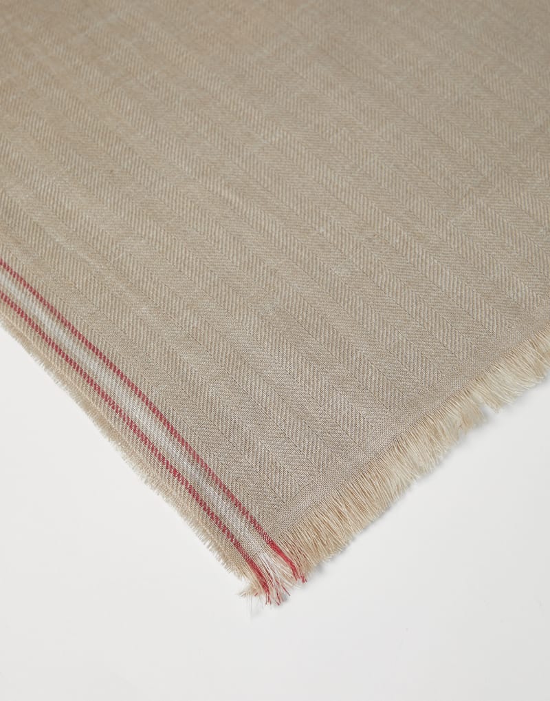 BRUNELLO CUCINELLI MEN'S BEIGE LIGHTWEIGHT SCARF