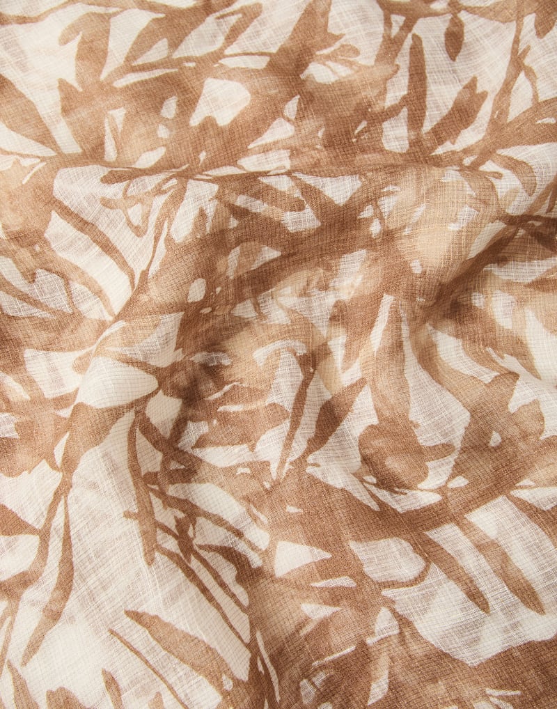 BRUNELLO CUCINELLI WOMEN'S LIGHT BROWN LINEN SCARF
