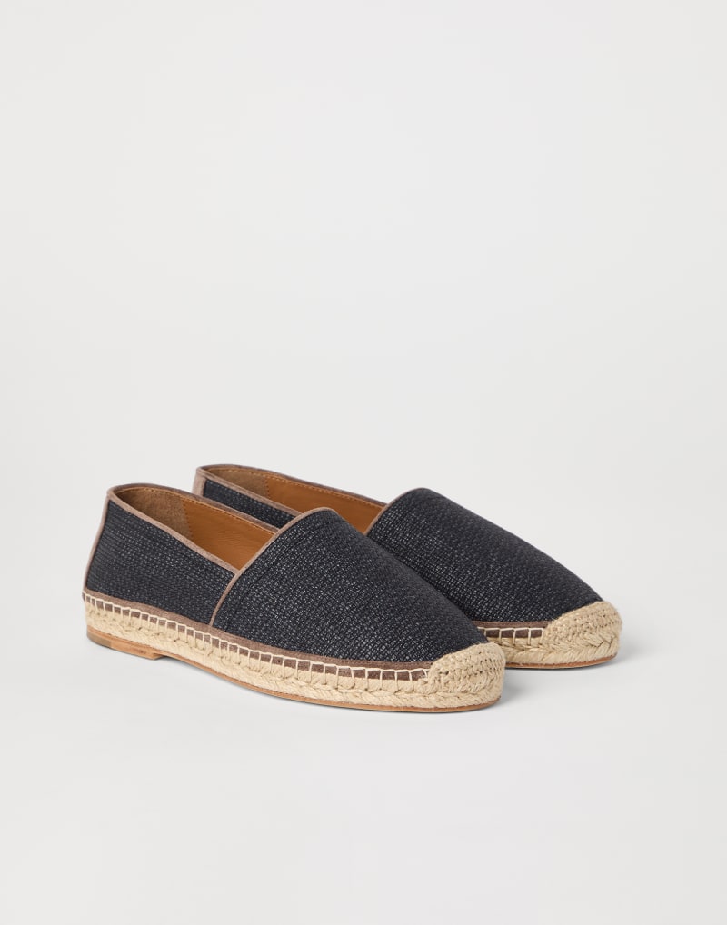 BRUNELLO CUCINELLI MEN'S BLACK WOVEN ESPADRILLE SHOES