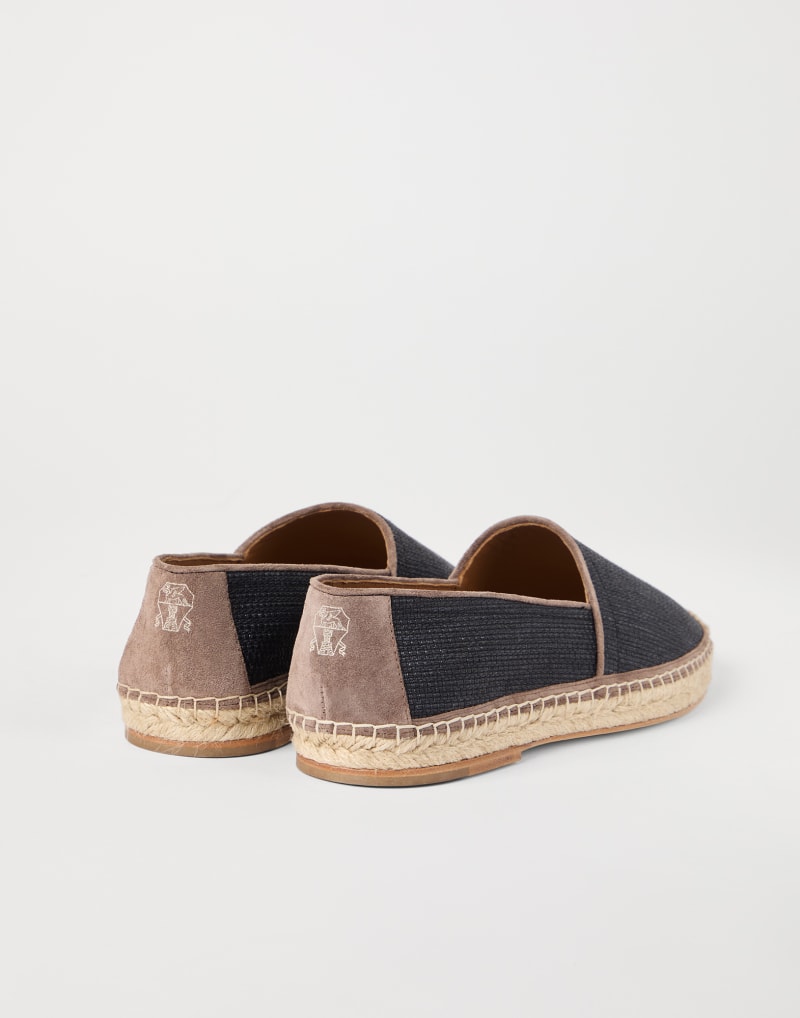 BRUNELLO CUCINELLI MEN'S BLACK WOVEN ESPADRILLE SHOES
