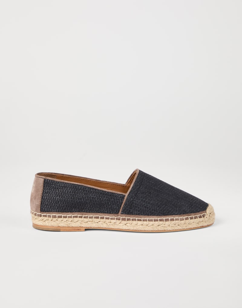 BRUNELLO CUCINELLI MEN'S BLACK WOVEN ESPADRILLE SHOES