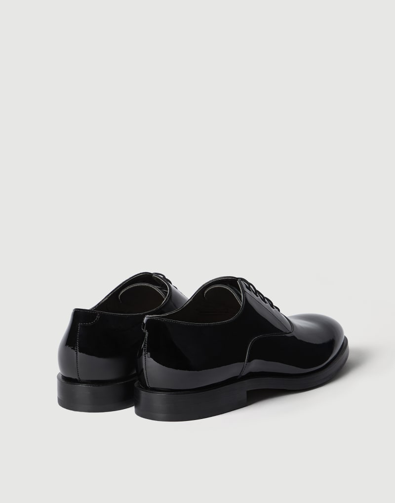 BRUNELLO CUCINELLI MEN'S BLACK LEATHER DRESS SHOES