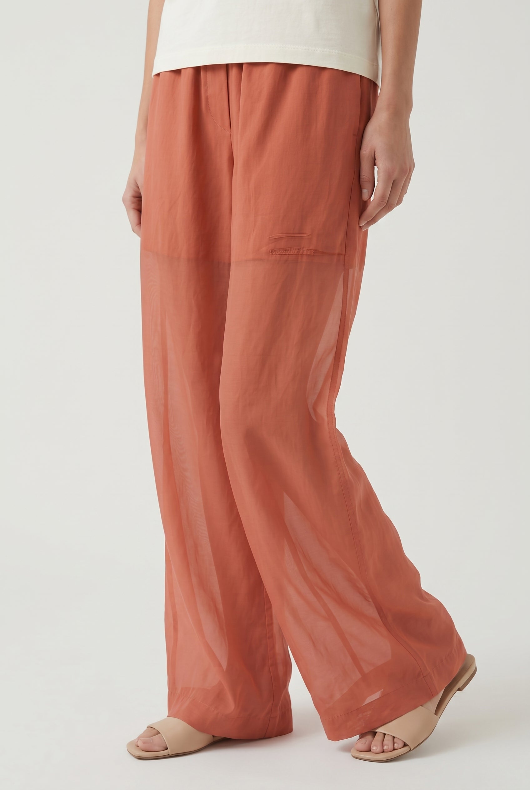 BRUNELLO CUCINELLI WOMEN'S RUST RELAXED WIDE LEG TROUSERS