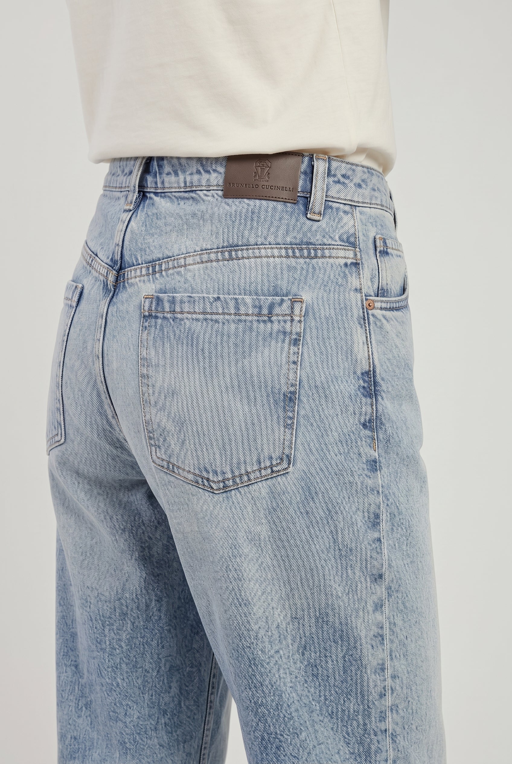 BRUNELLO CUCINELLI WOMEN'S LIGHT BLUE RELAXED TROUSERS