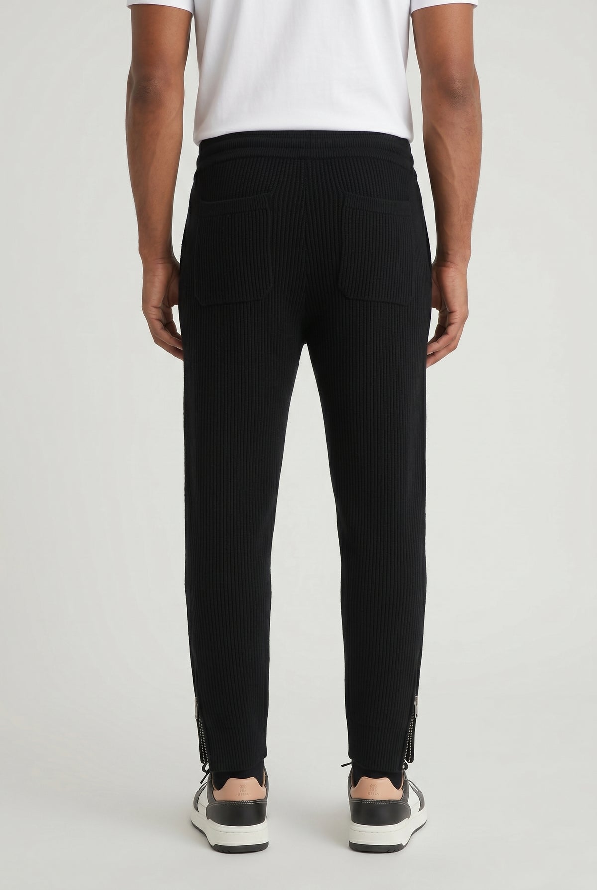 BRUNELLO CUCINELLI MEN'S 100% CASHMERE BLACK KNIT FASHION GYM PANTS