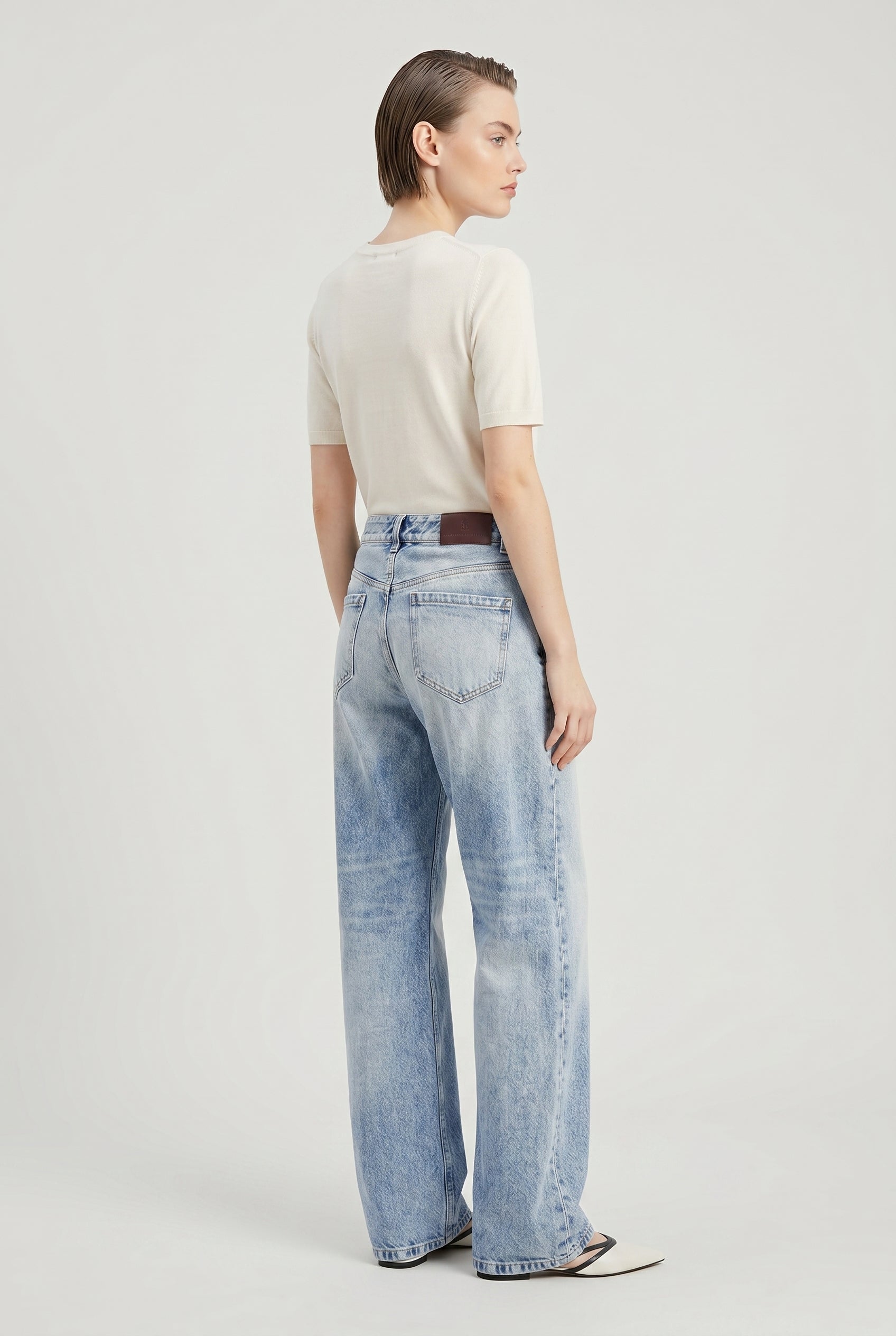 BRUNELLO CUCINELLI WOMEN'S LIGHT BLUE RELAXED TROUSERS