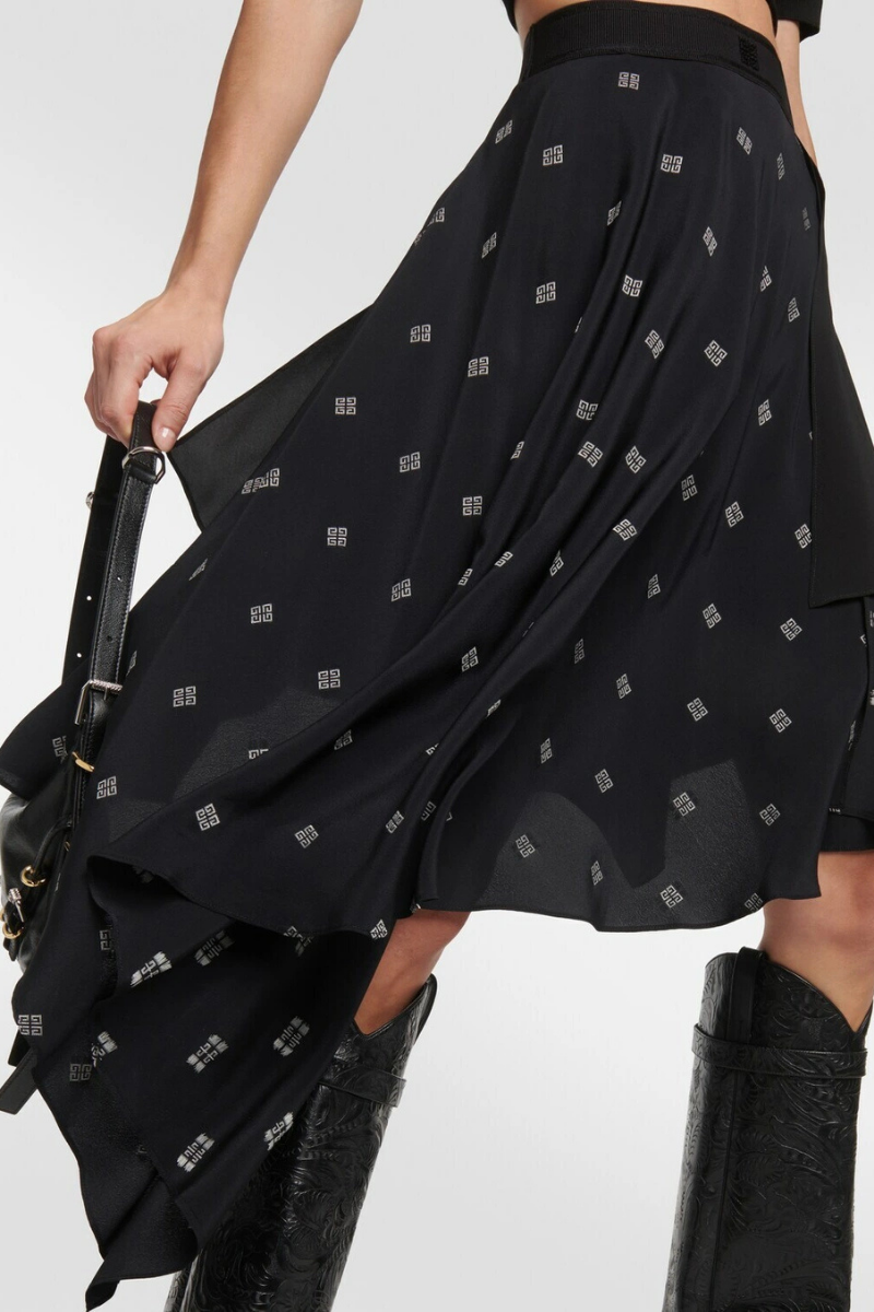 Givenchy Asymetric Skirt_Black/Silvery