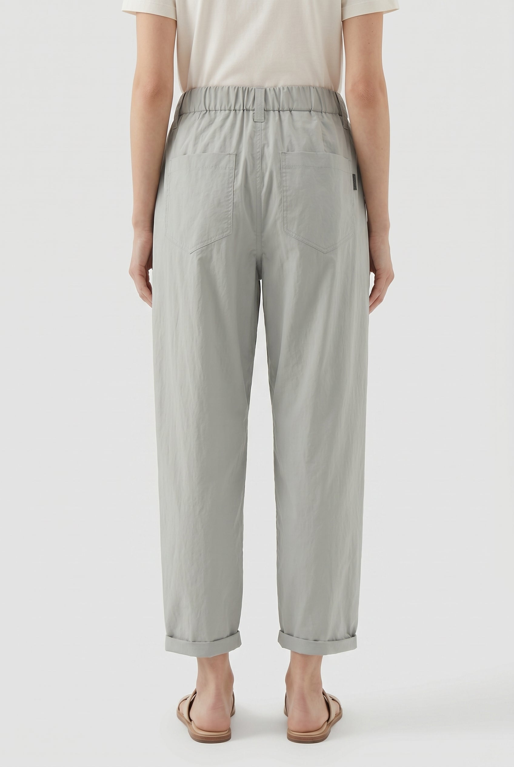 BRUNELLO CUCINELLI WOMEN'S LIGHT GREY RELAXED TROUSERS