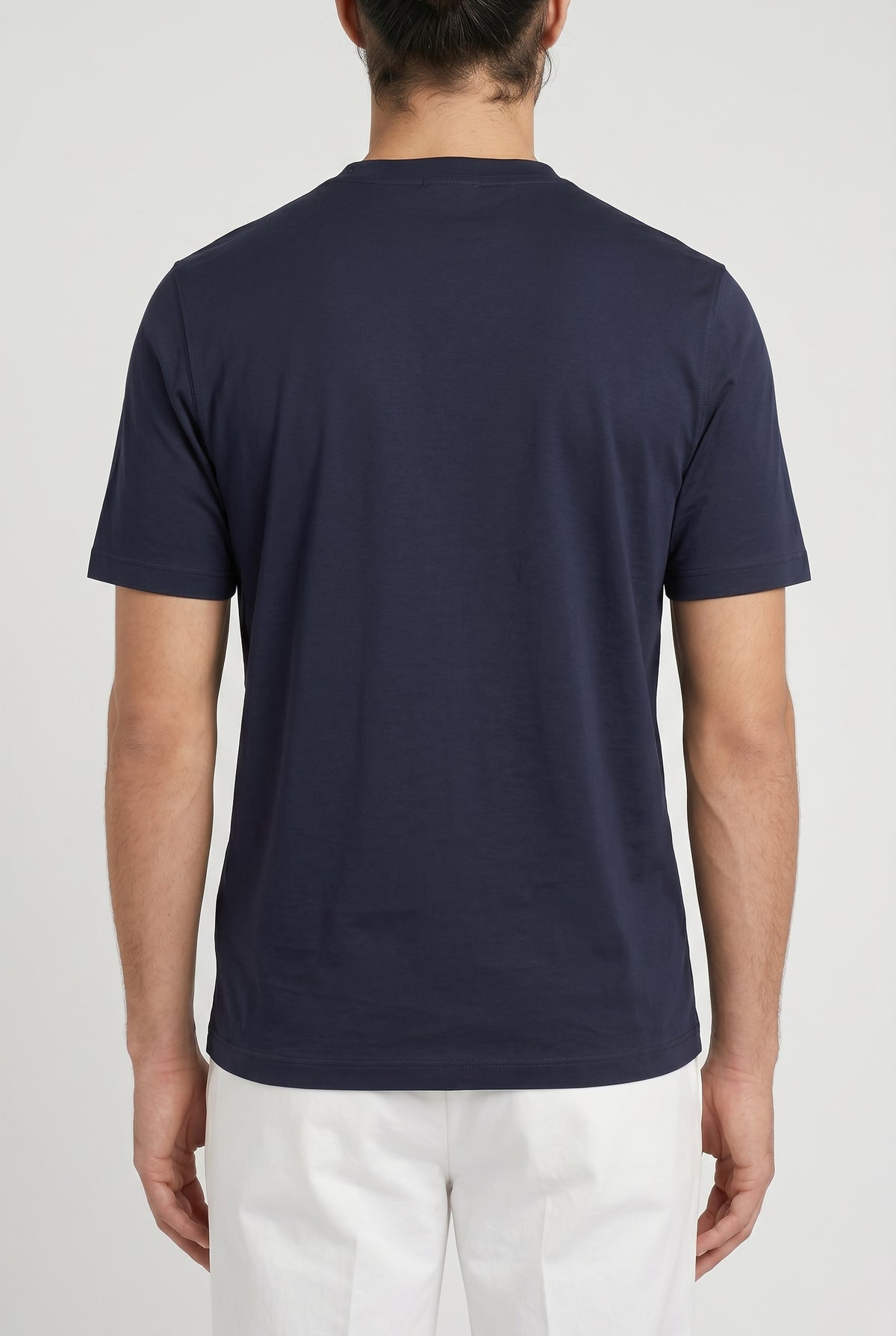BRUNELLO CUCINELLI MEN'S DARK BLUE COTTON T SHIRT