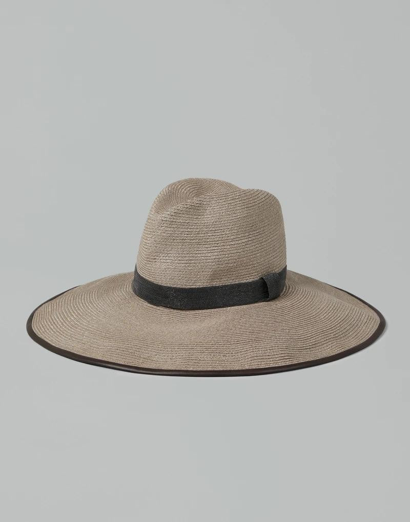 BRUNELLO CUCINELLI WOMEN'S BEIGE WIDE BRIM HAT