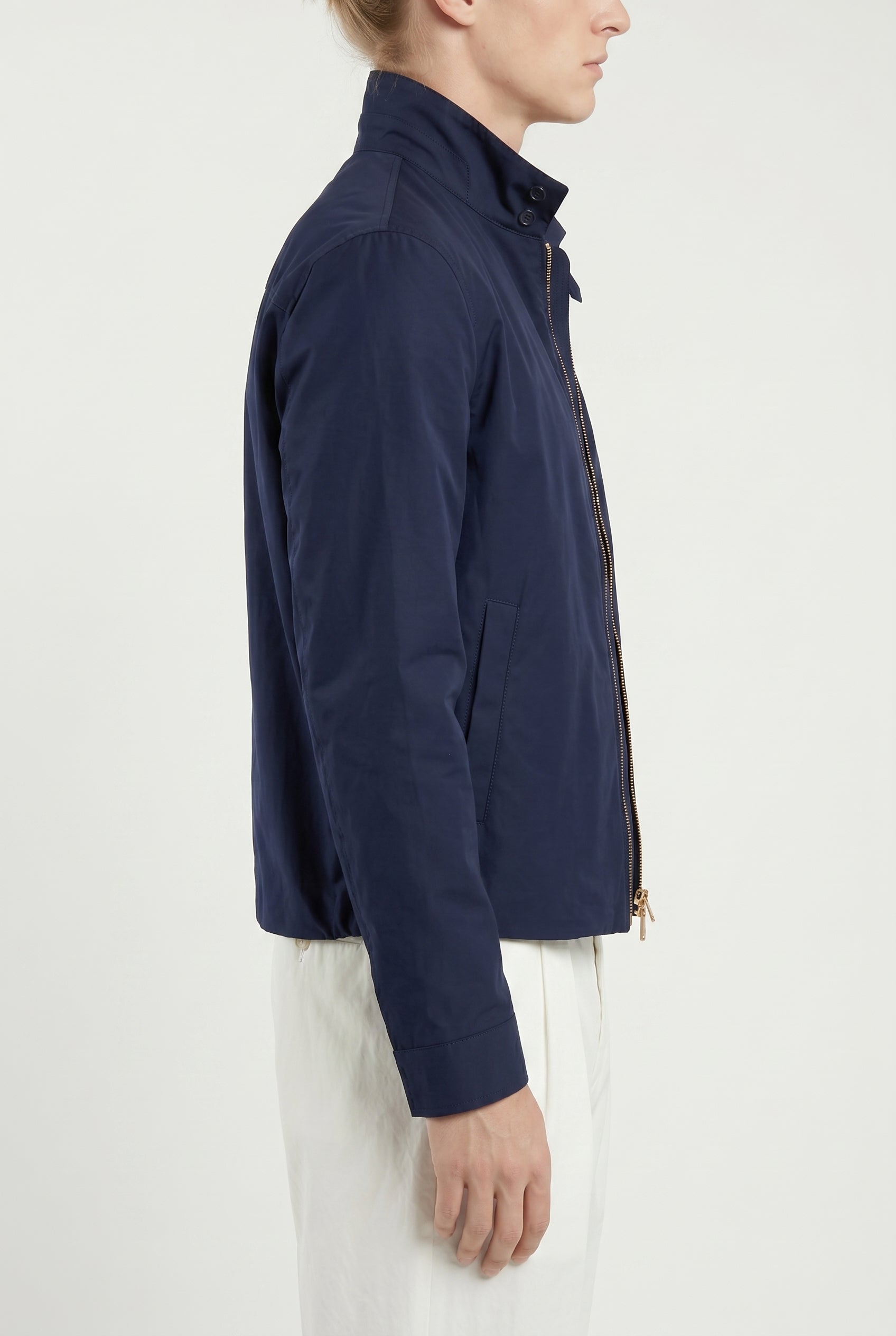 BRUNELLO CUCINELLI MEN'S DARK BLUE ZIP JACKET