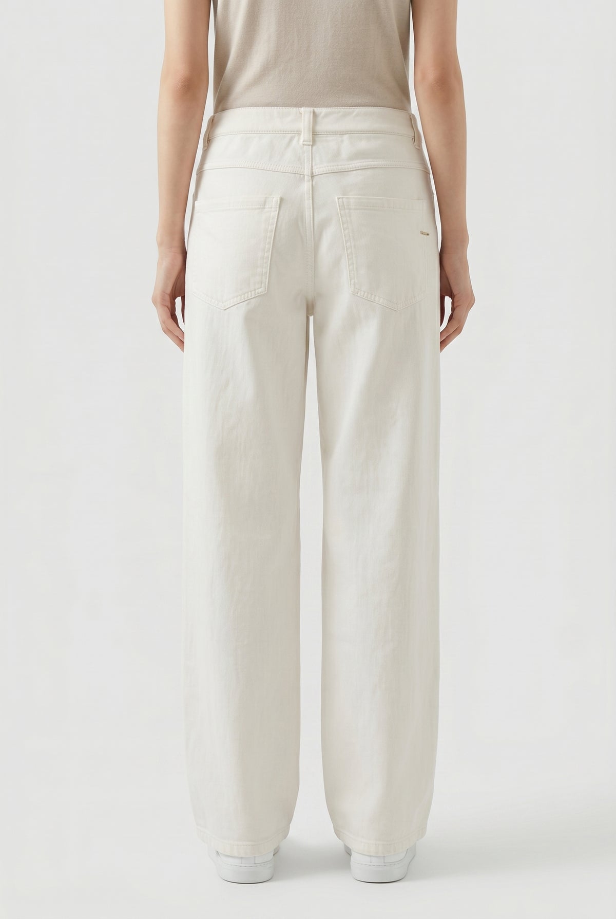 BRUNELLO CUCINELLI WOMEN'S OFF WHITE RELAXED COTTON TROUSERS