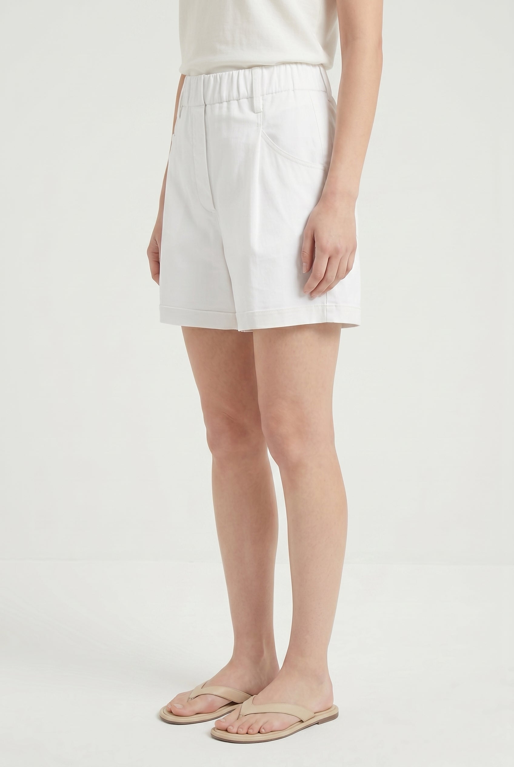BRUNELLO CUCINELLI WOMEN'S WHITE RELAXED SHORTS