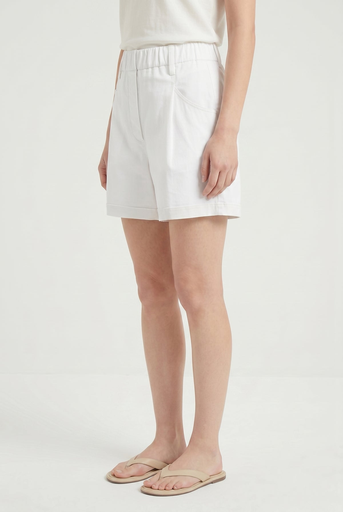 BRUNELLO CUCINELLI WOMEN'S WHITE RELAXED SHORTS
