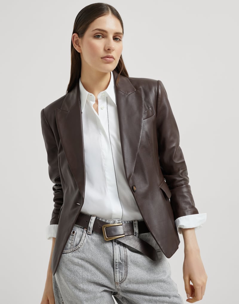 BRUNELLO CUCINELLI WOMEN'S DARK BROWN LEATHER BELT