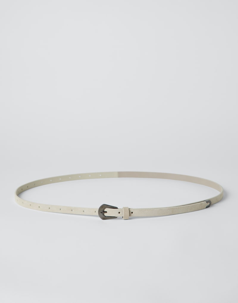 BRUNELLO CUCINELLI WOMEN'S OFF WHITE LEATHER BELT
