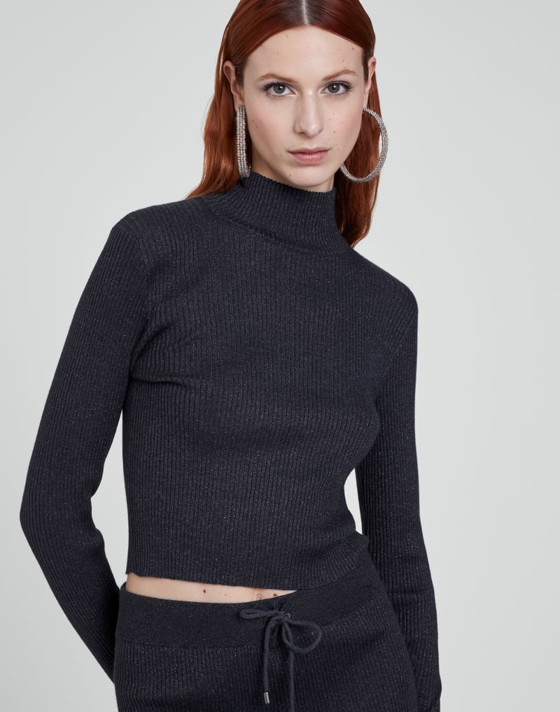 BRUNELLO CUCINELLI WOMEN'S NIGHT SKY WOOL BLEND RIBBED KNIT SWEATER