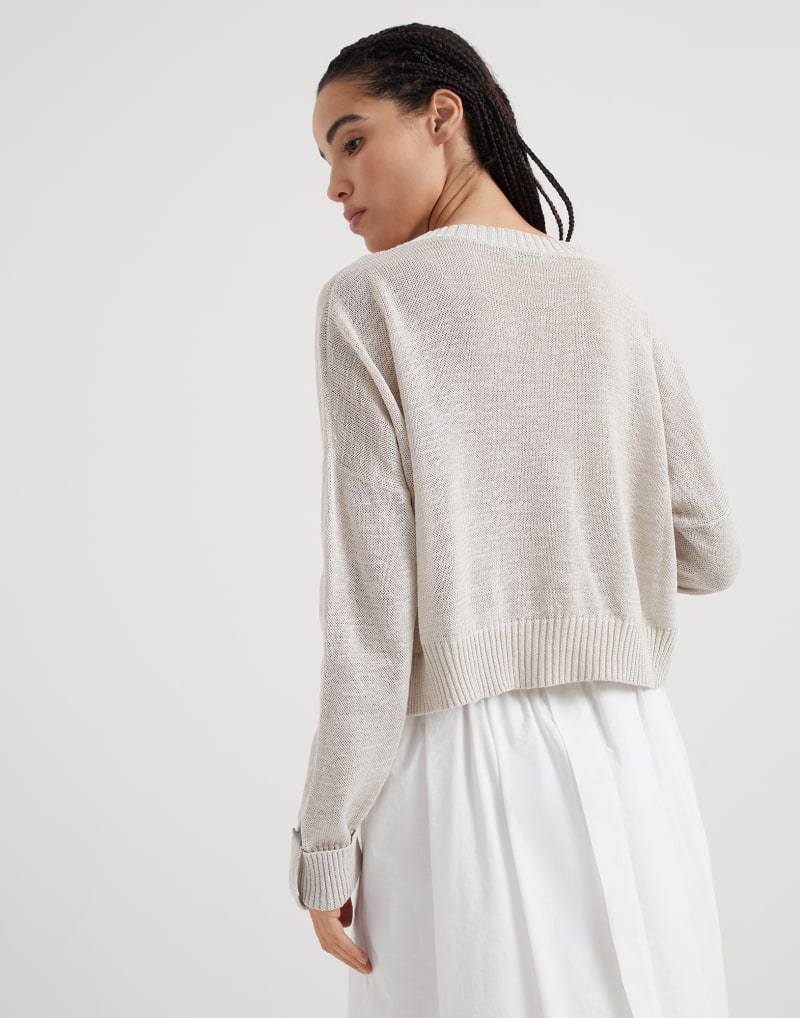BRUNELLO CUCINELLI WOMEN'S LIGHT BEIGE RELAXED SWEATER