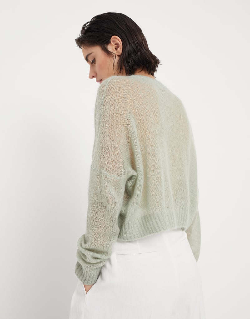 BRUNELLO CUCINELLI WOMEN'S LIGHT GREEN WOOL SWEATER