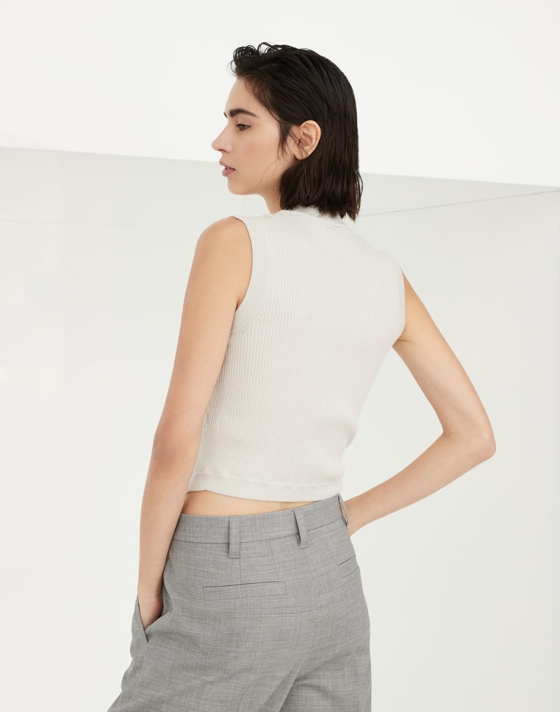 BRUNELLO CUCINELLI WOMEN'S WARM WHITE WOOL BLEND SHIRT
