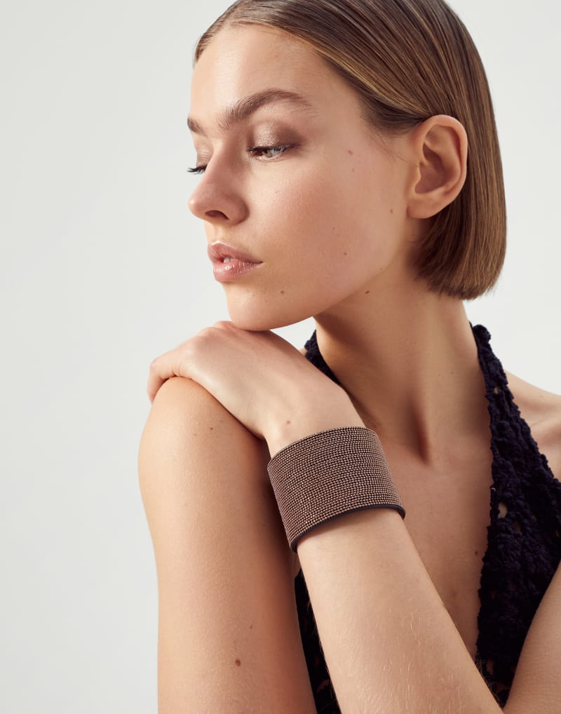 BRUNELLO CUCINELLI WOMEN'S BRONZE MESH CUFF JEWELRY