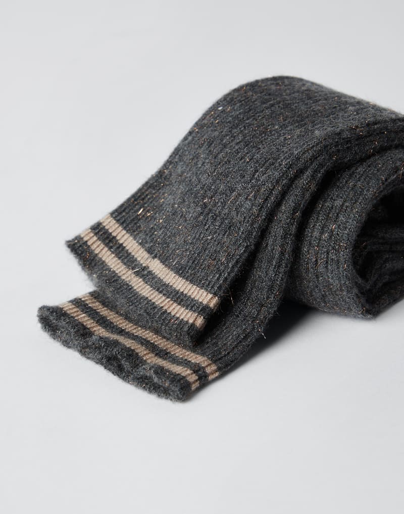 BRUNELLO CUCINELLI WOMEN'S LIGNITE WOOL BLEND KNEE HIGH SOCKS