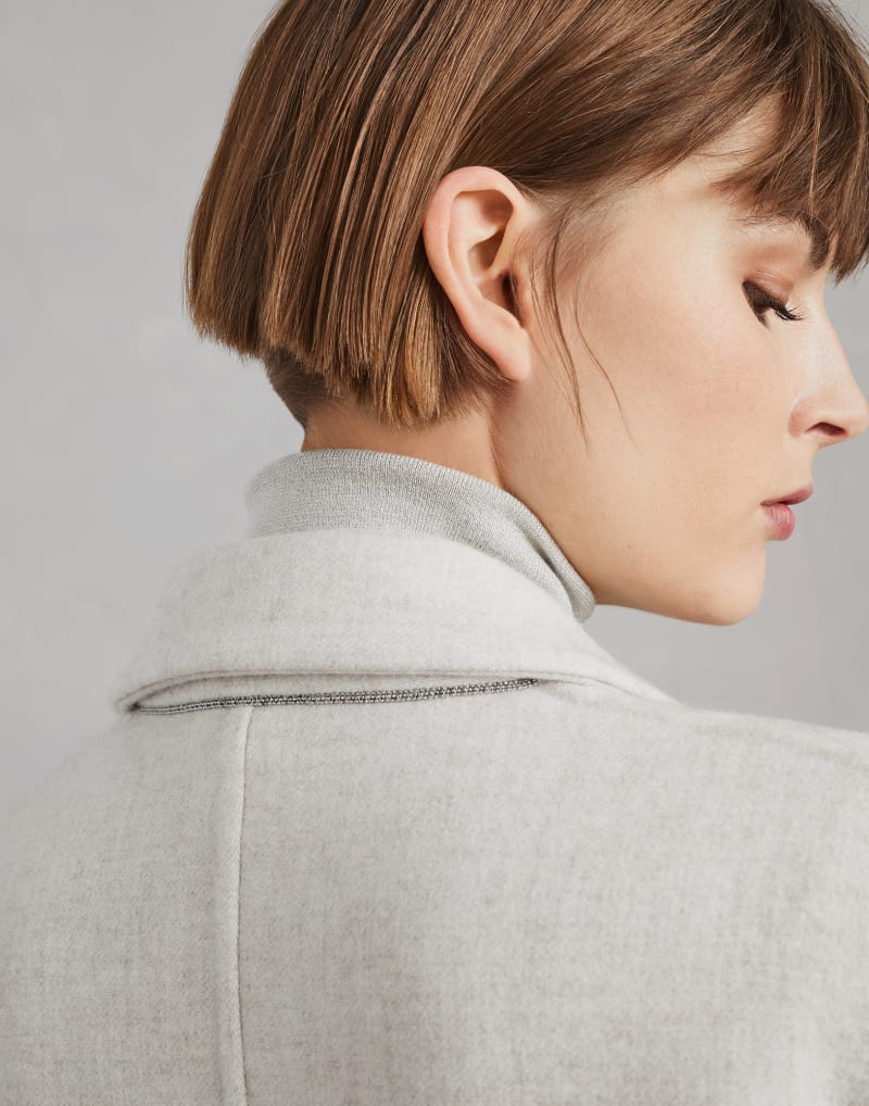 BRUNELLO CUCINELLI WOMEN'S MOTHER OF PEARL WOOL RELAXED JACKET