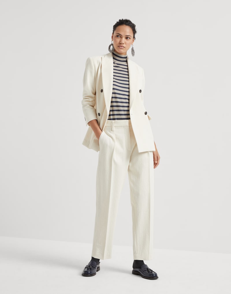 BRUNELLO CUCINELLI WOMEN'S OFF WHITE DOUBLE BREASTED JACKET